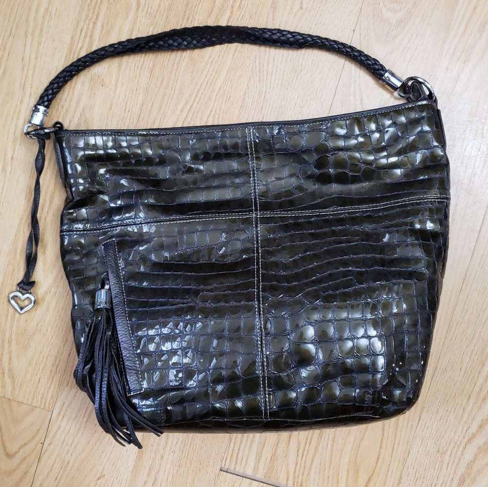 Brighton Green Leather Shoulder Bag